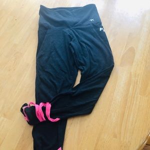 Pink yoga pants.